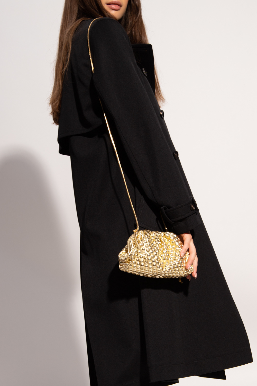 Gold Mini Pouch shoulder bag Bottega Veneta VbjdevelopmentsShops France tweed blazer bottega veneta kurtka